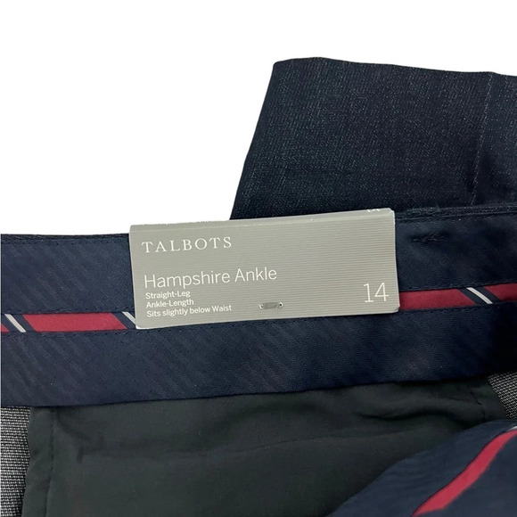 Talbots New Women’s 14 Hampshire Ankle Straight Leg Navy Blue Pant - Picture 7 of 11